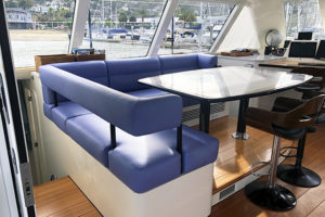 upholstered boat salon cushion