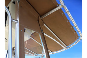 laced bimini powerboat