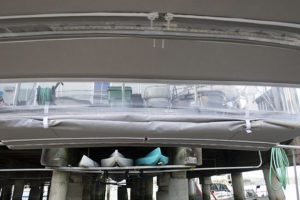 Dodger inside skylight cover