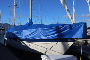 full blue sailboat cover