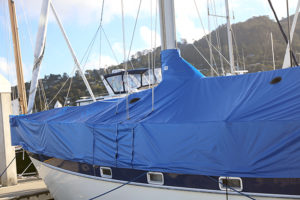 blue full sailboat cover