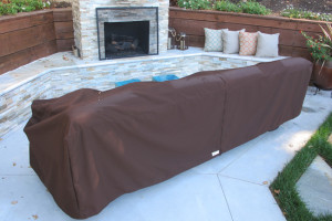 Brown outdoor couch cover