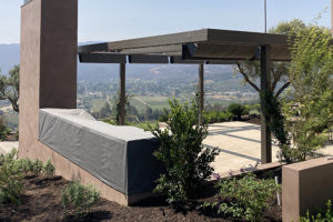 gray outdoor kitchen cover