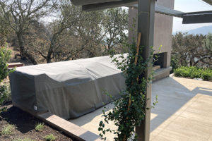 gray outdoor kitchen cover