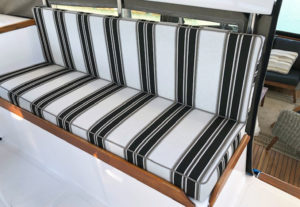 black and white striped cushions