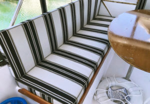 striped boat cushion