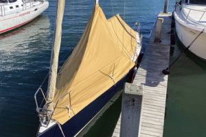 gold sail boat cover