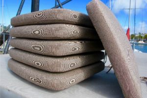 set of 6 chair cushions in stack