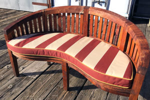 striped bench cushion