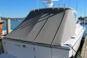 Aft deck enclosure with door