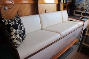 Beautiful leather interior boat cushions