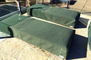 Green chaise lounge cover