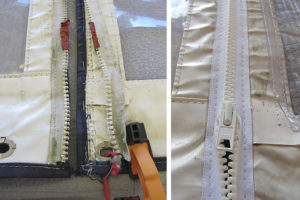 Replace old zipper with new