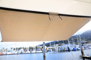 Beige marine awning