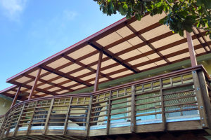 fabric canopy porch underneath