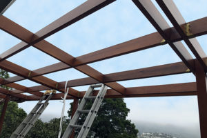 fabric canopy wooden structure