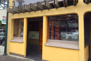 restaurant window panels yellow