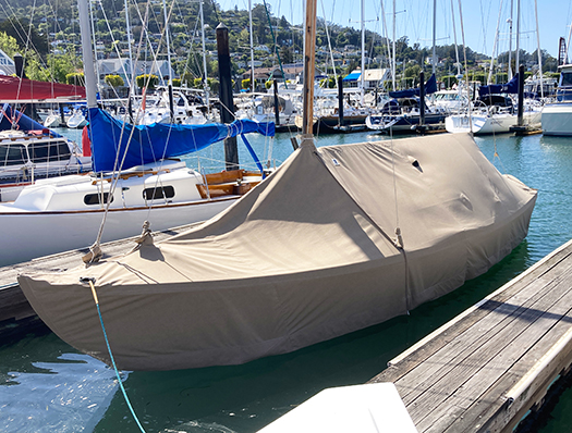tan sailboat cover